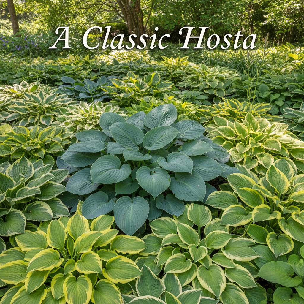 hosta WIDEBRIM medium classic sun tolerant heart shaped foliage disease-free = 1 Potted Garden Plant