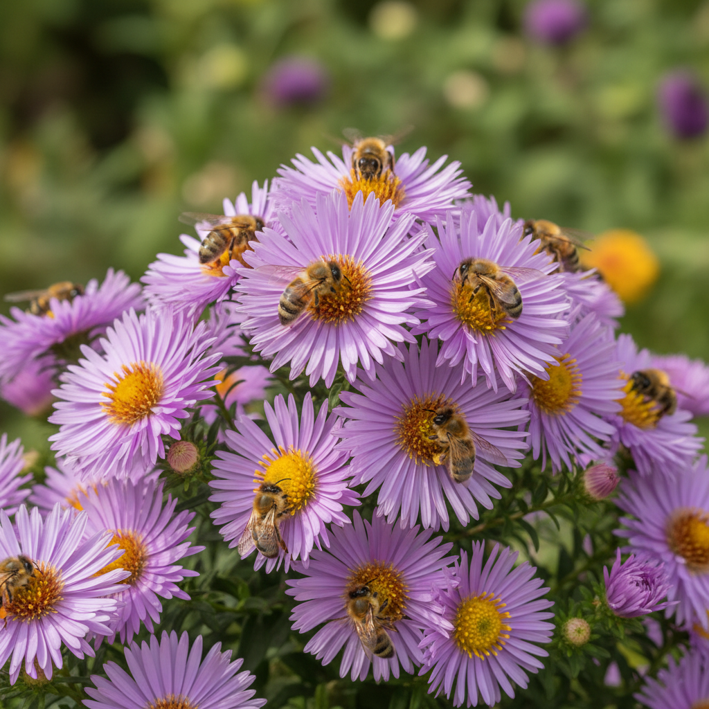 aster WOOD'S PURPLE compact disease resistant perennial = 1 Potted Garden Plant